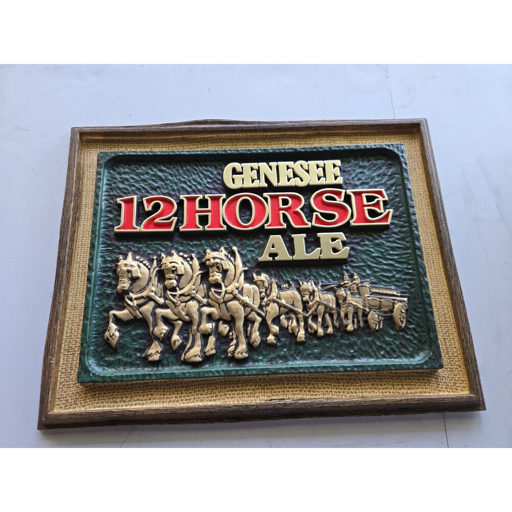 Genesee 12 Horse Ale [19''x 15''] Bar Pub Tavern BEER SIGN Mirro Products USA